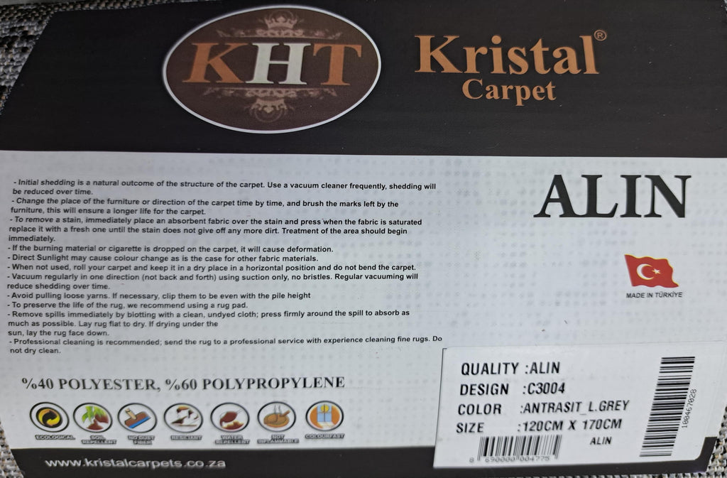 Alin charcoal / light grey design detail, code C3004