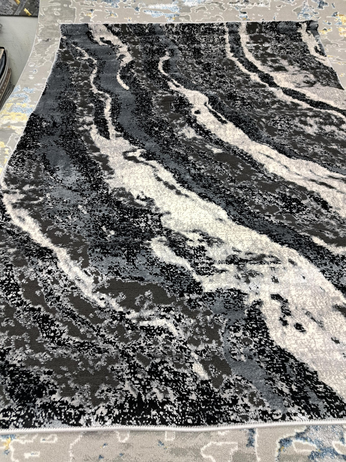 Alin rug in charcoal / light grey, 120 x 170 cm