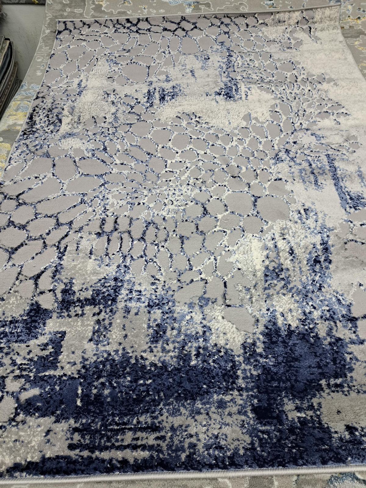 Alin rug in dark grey / navy blue, 120 x 170 cm