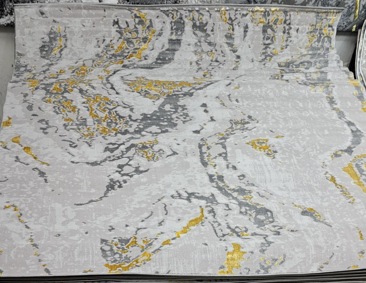 Alin rug in grey / gold, 200 x 290 cm