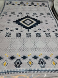 Alin rug in grey / navy, 200 x 290 cm