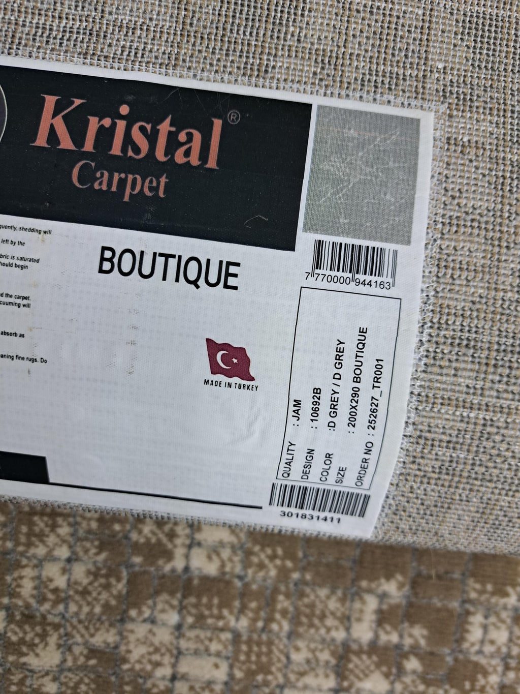 Boutique dark grey / dark grey design detail, code 10692B