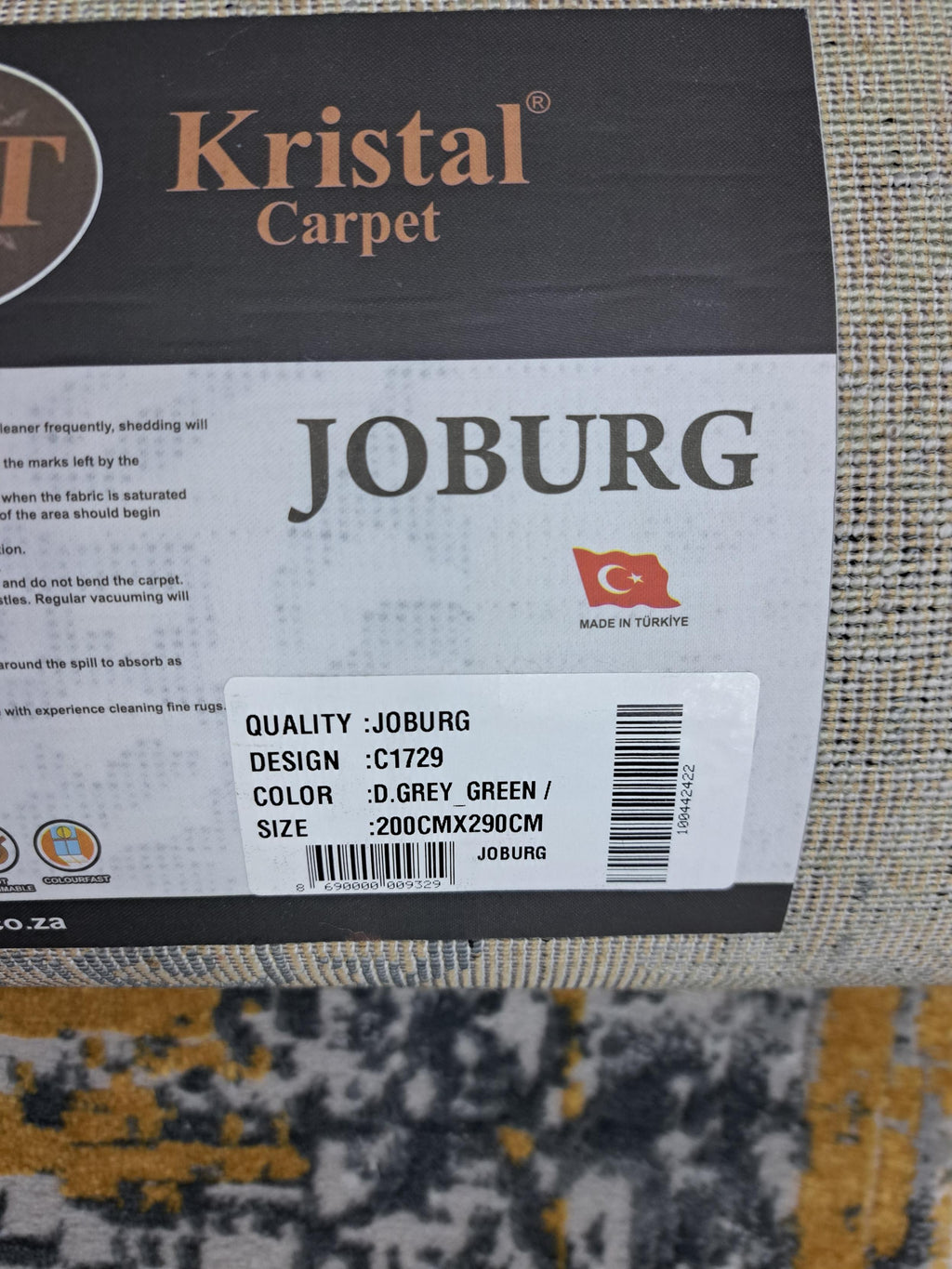 Joburg dark grey / green design detail, code C1729