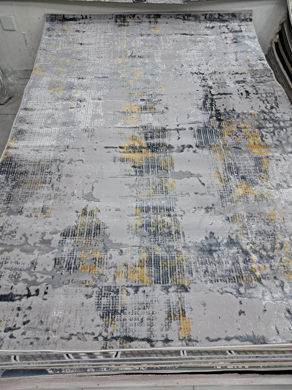 Joburg rug in dark grey / yellow, 200 x 290 cm