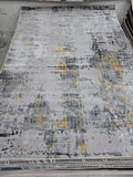 Joburg rug in dark grey / yellow, 200 x 290 cm