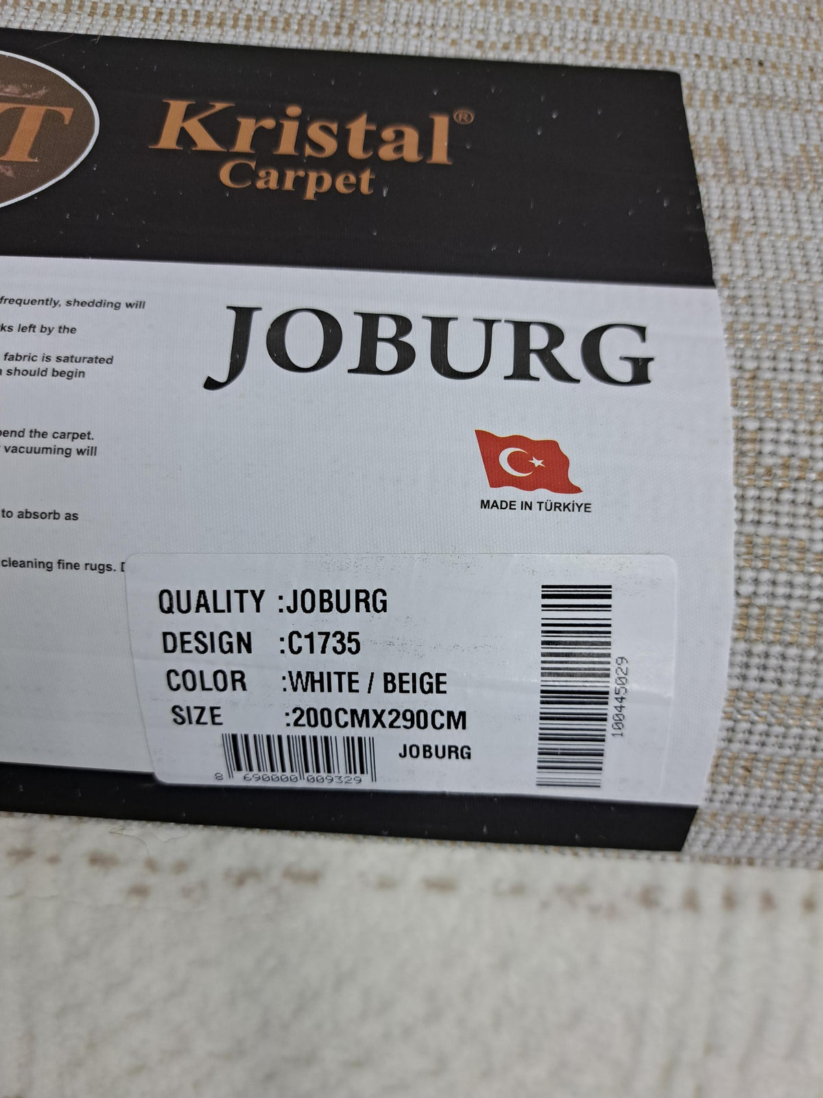 Joburg white / beige design detail, code C1735