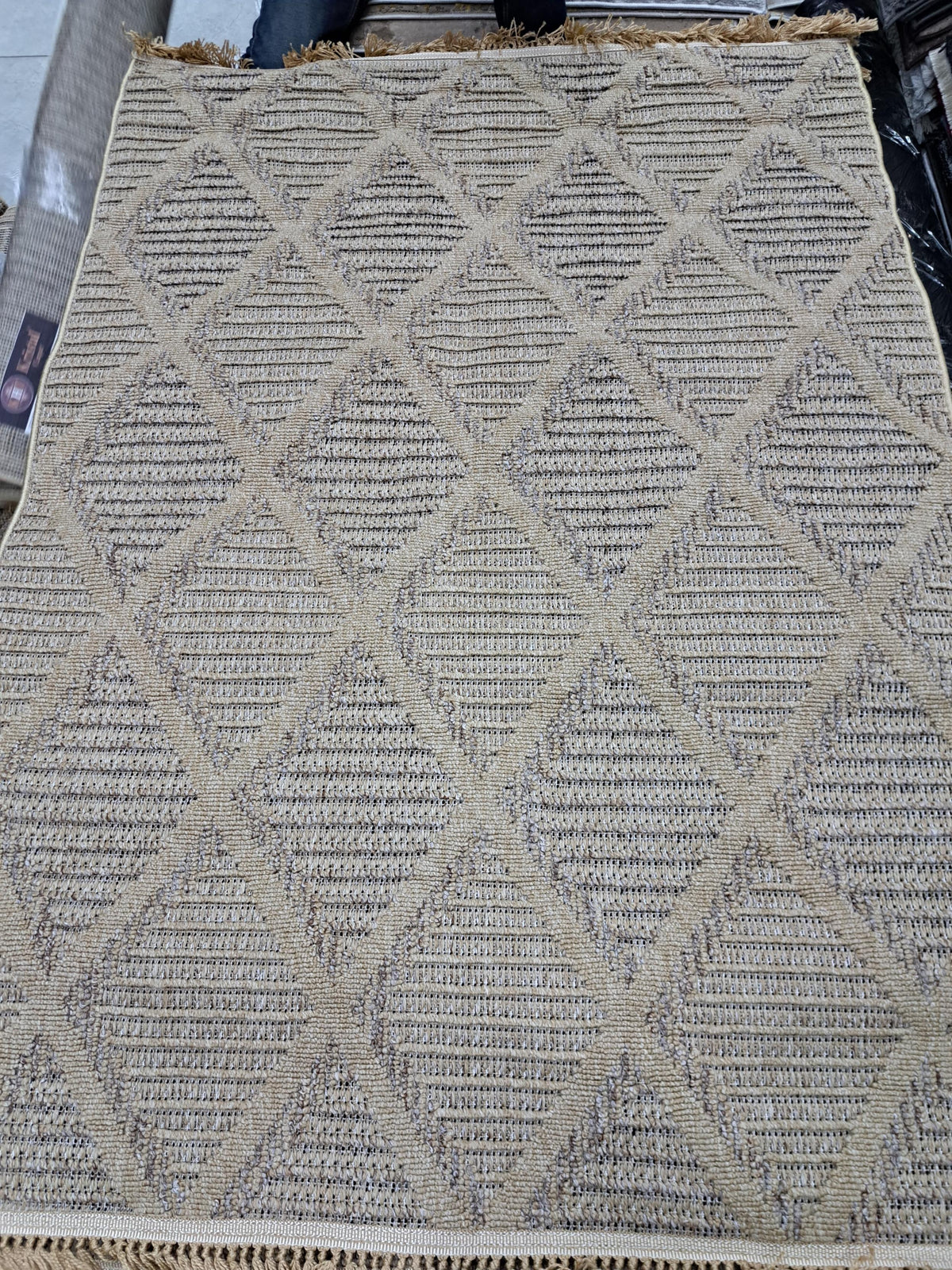 Jute rug in dark beige / dark beige, 120 x 170 cm
