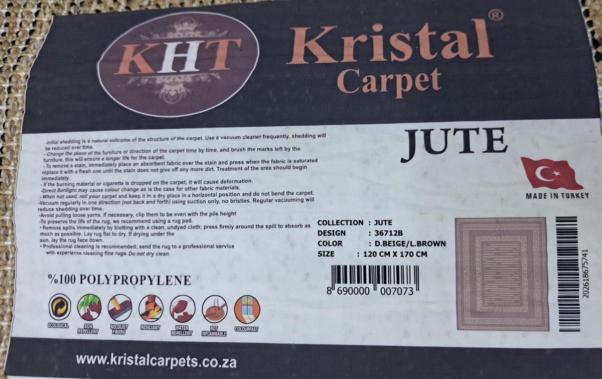 Jute dark beige / light brown design detail, code 36712B