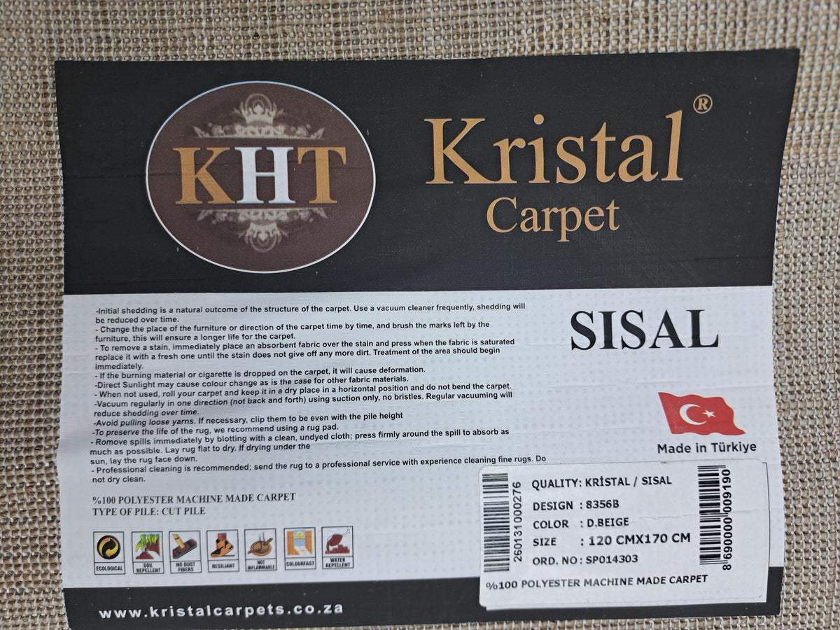 Sisal beige design detail, code 8356B