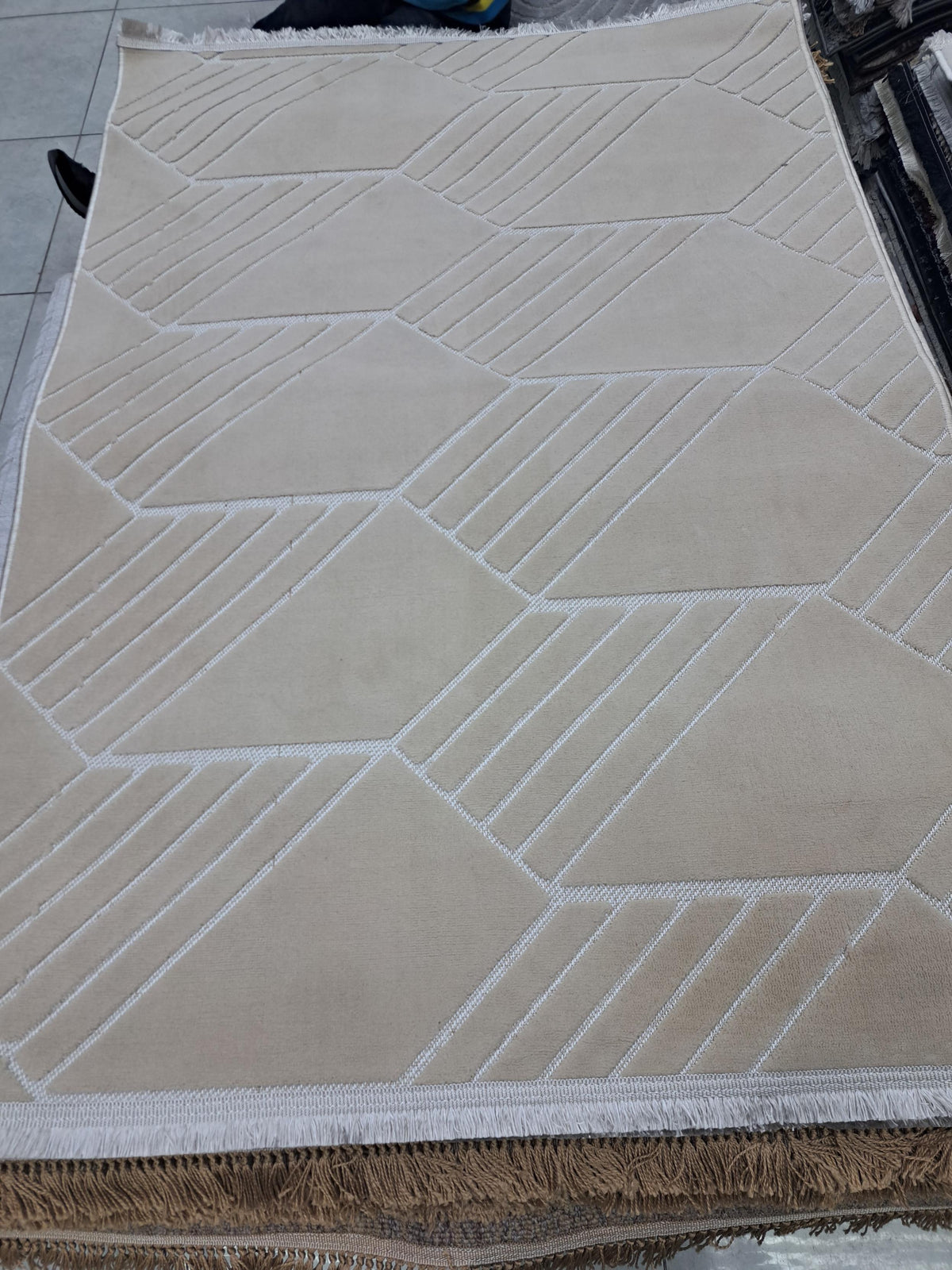Sisal rug in beige / beige, 120 x 170 cm