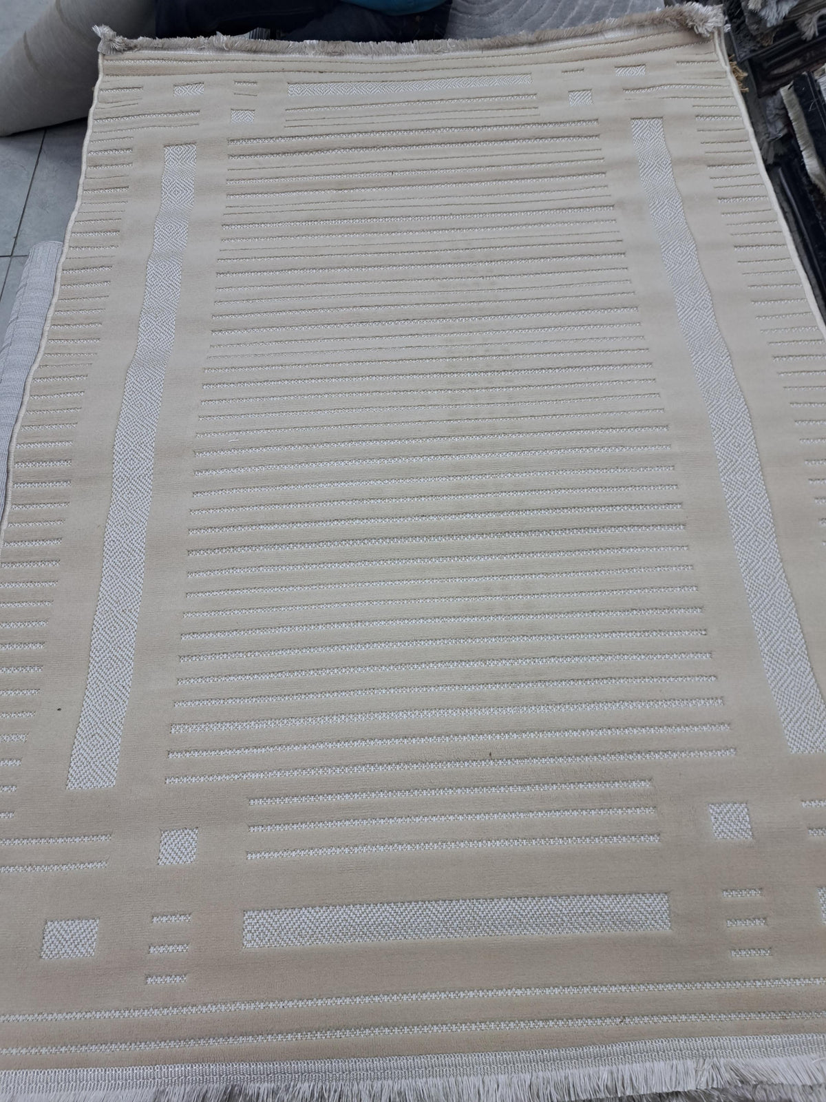 Sisal rug in beige / beige, 120 x 170 cm