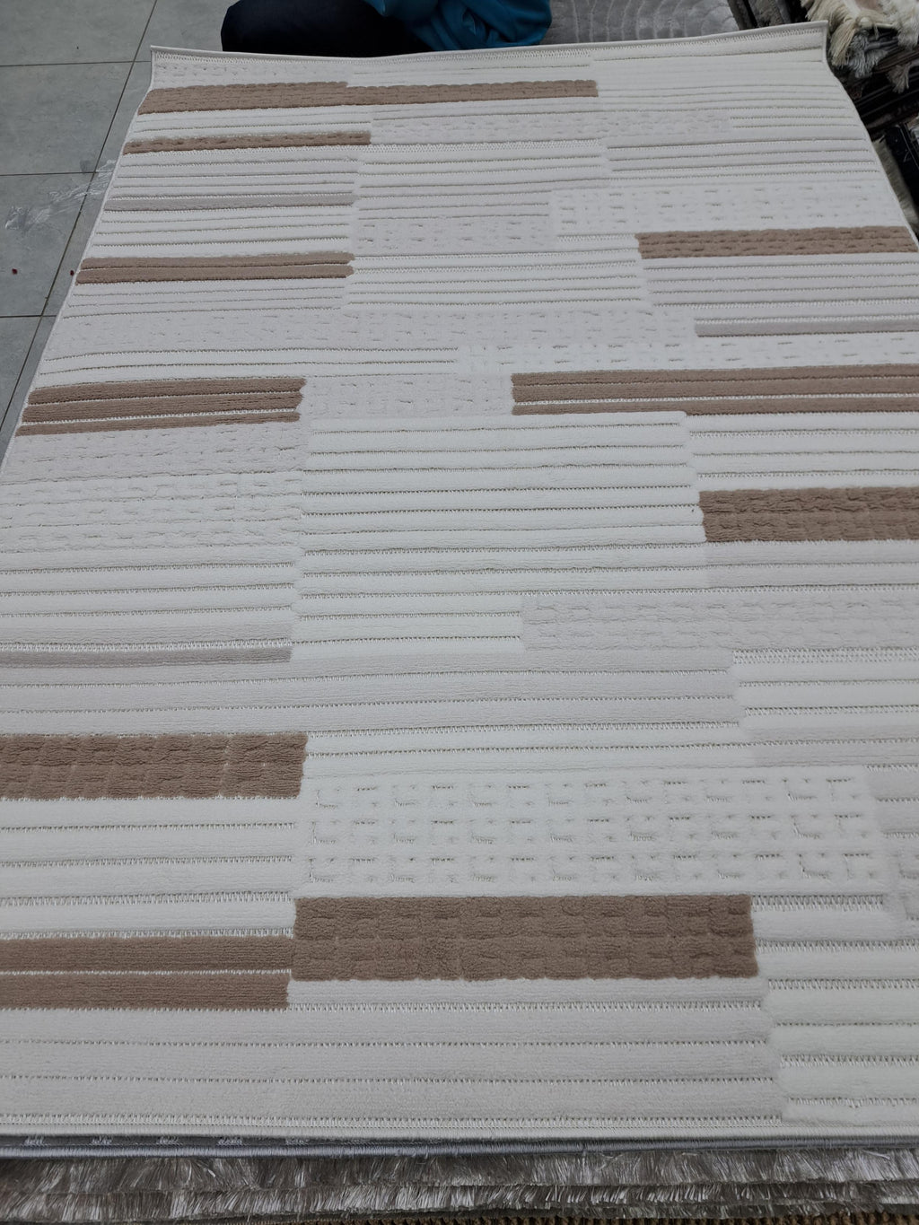 Sisal rug in cream / brown, 120 x 170 cm