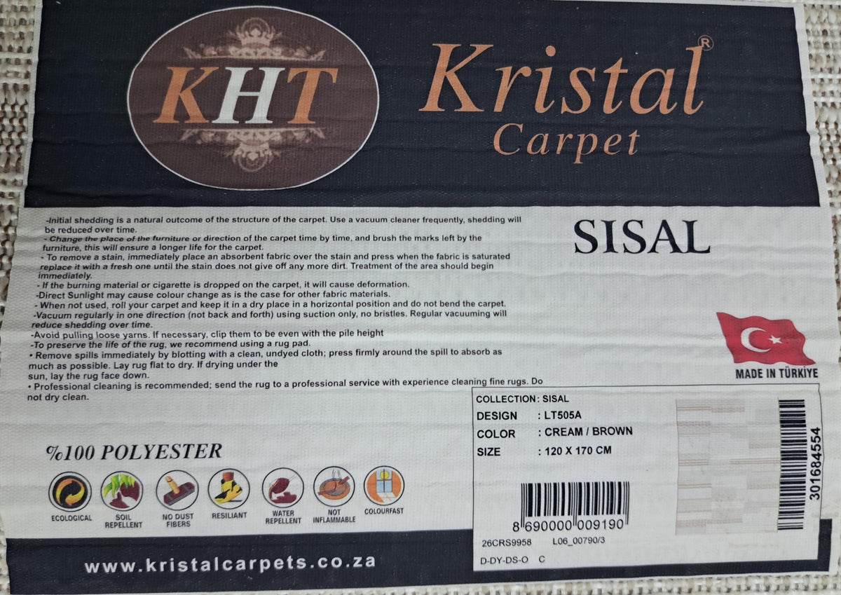 Sisal cream / brown design detail, code LT505A