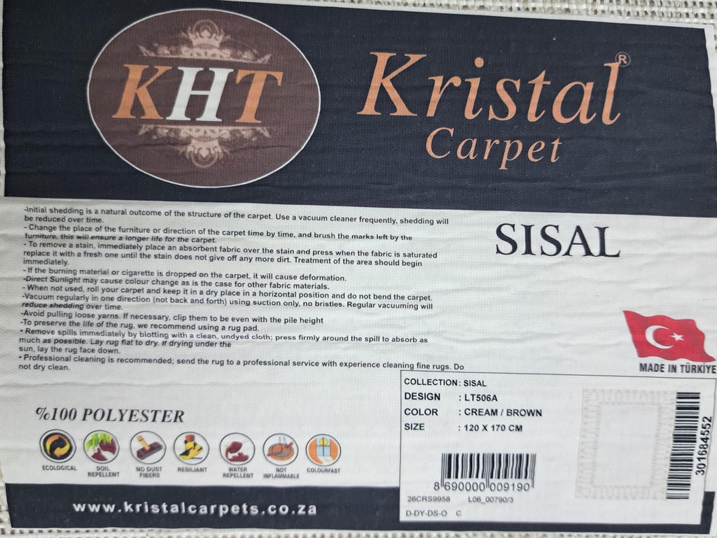 Sisal cream / brown design detail, code LT506A