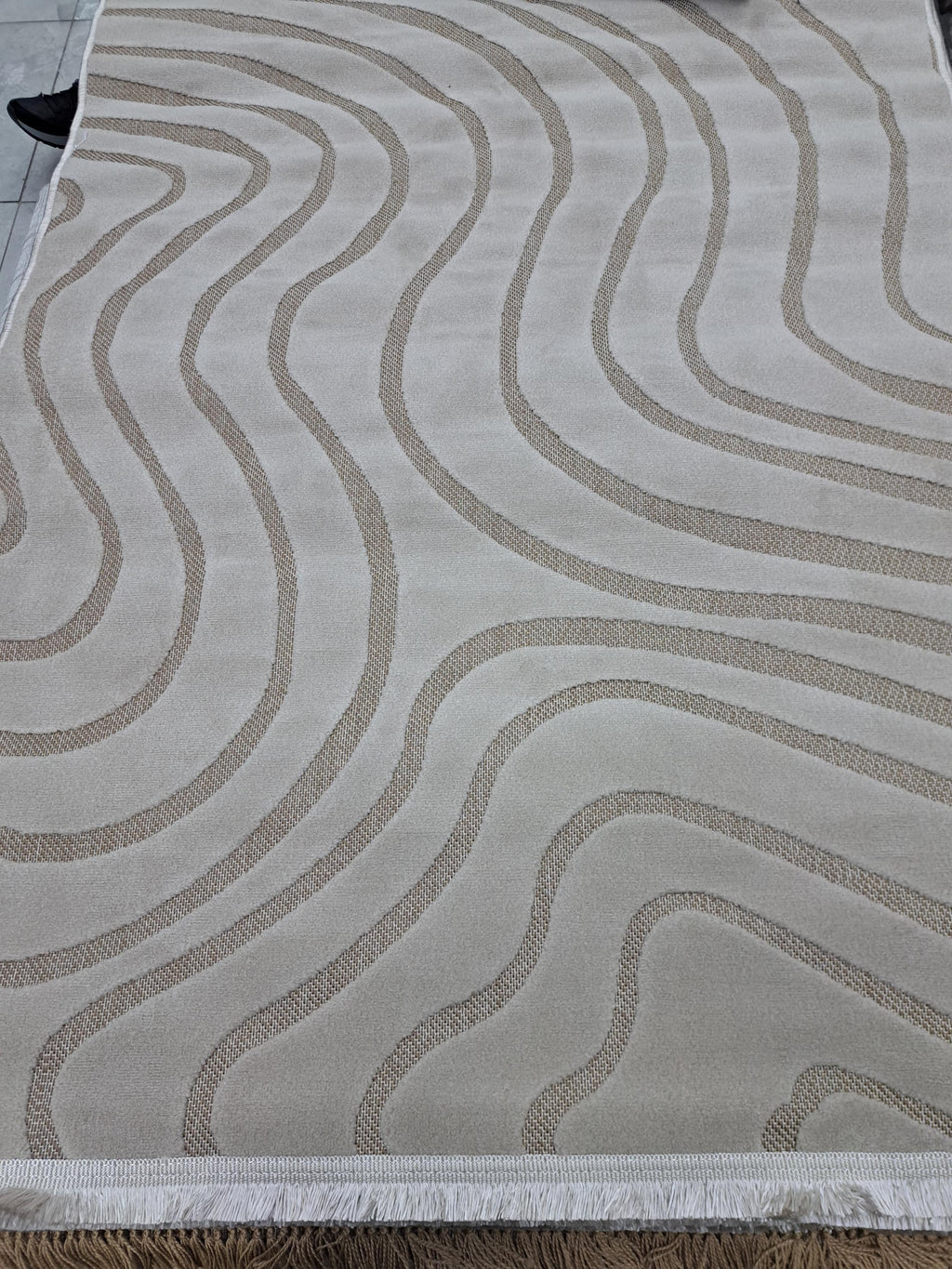 Sisal rug in dark beige / dark beige, 120 x 170 cm