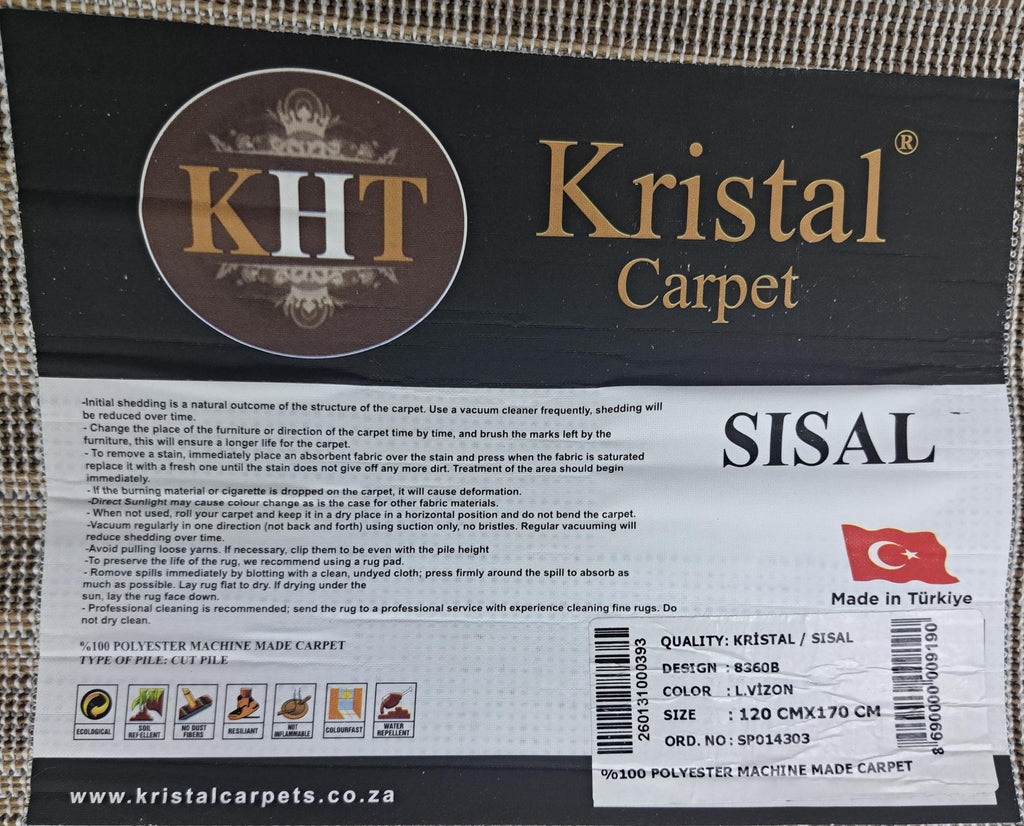 Sisal light taupe design detail, code 8360B
