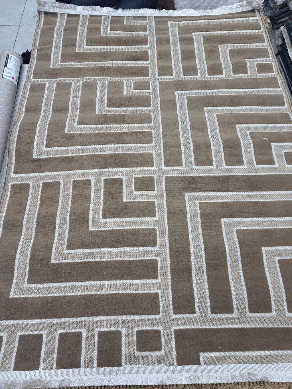 Sisal rug in light taupe / light taupe, 120 x 170 cm