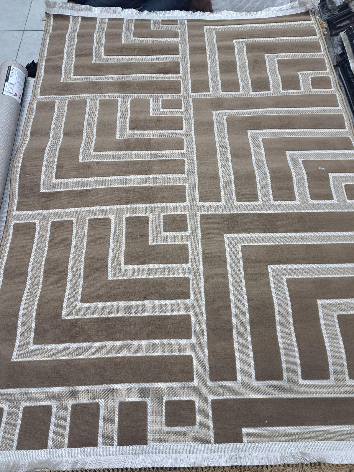 Sisal rug in light taupe / light taupe, 120 x 170 cm