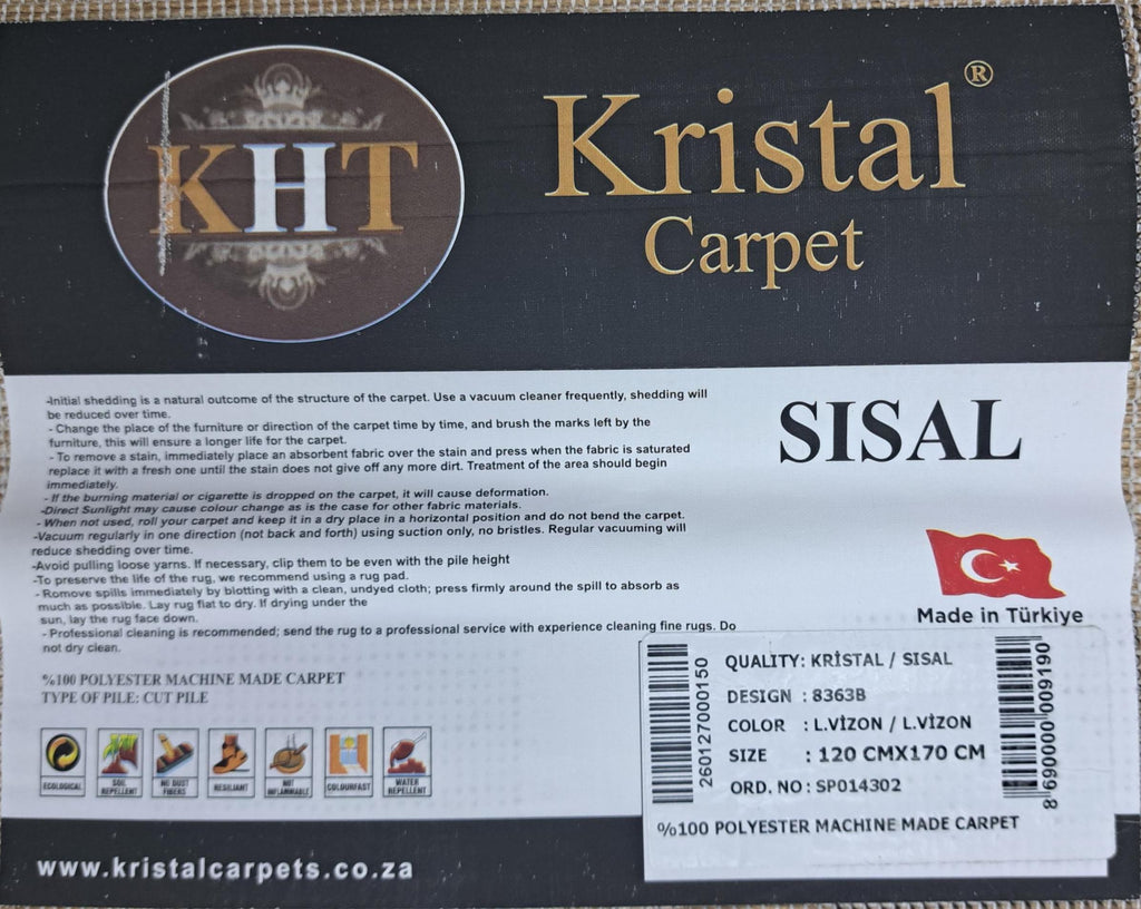 Sisal light taupe / light taupe design detail, code 8363B