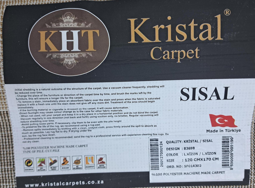 Sisal light taupe / light taupe design detail, code 8369B